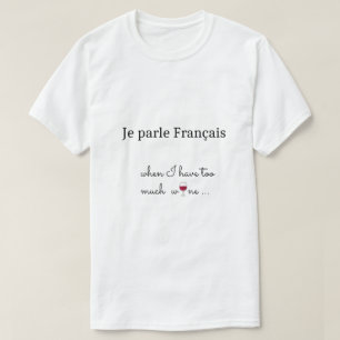 T-shirt Verre Français De Vin Rouge drôle humoristique