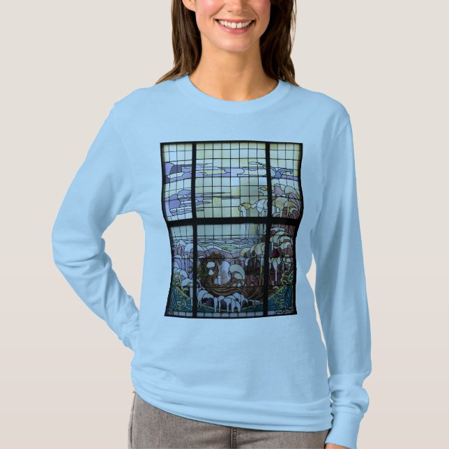 T-shirt Verre Jardin Art Nouveau Mer Scène (Devant)