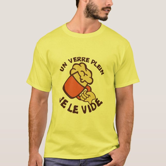 T-shirt verre plein vide alcool biere apero humour (Devant)