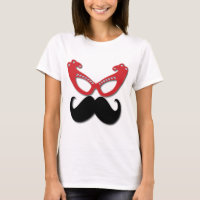 verres à bling rouge avec moustache