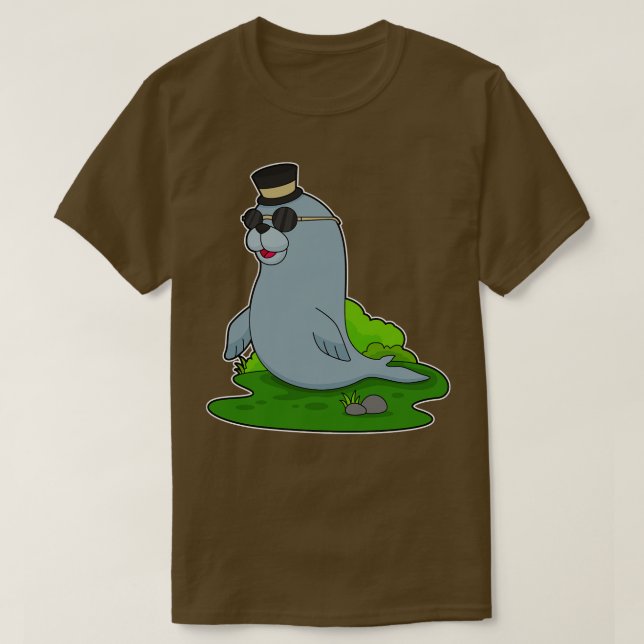 T-shirt Verres à soleil de phoque Cylindre (Design devant)