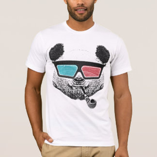 T-shirt Verres à trois dimensions de panda vintage
