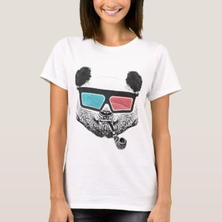 T-shirt Verres à trois dimensions de panda vintage