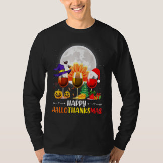 T-shirt Verres à vin Costume de citrouille Happy Hallotha