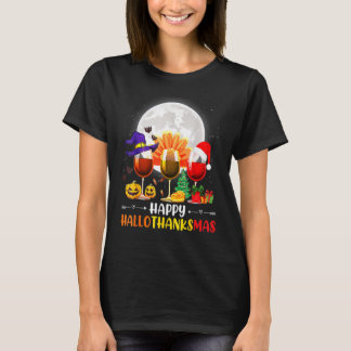 T-shirt Verres à vin  Costume de citrouille Happy Hallotha