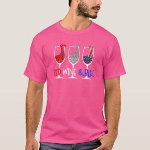 T-shirt Verres à vin rouge vin bleu Boire l'équipe du 4 ju