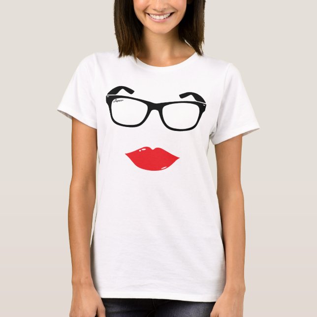 T-shirt Verres de Sapio avec les lèvres chaudes (Devant)
