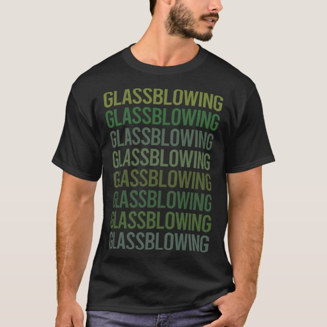 T-shirt Verrier à texte vert Souffleur de verre Verrier Ch (Devant)
