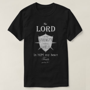 T-shirt Vers chrétien de bible, 28:7 de psaume, bouclier