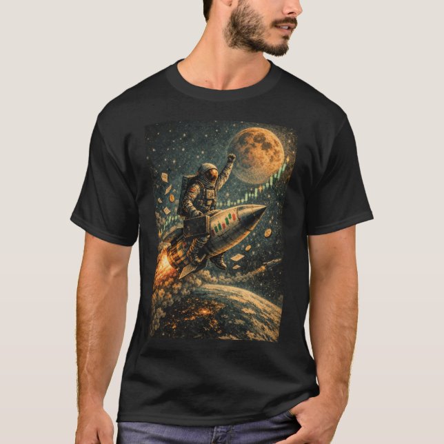 T-shirt Vers la Lune - Trading Astronaute, Forex, Crypto (Devant)