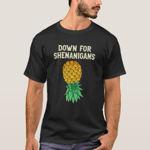 T-shirt Vers Le Bas Ananas Pour Shenanigans Drôle S