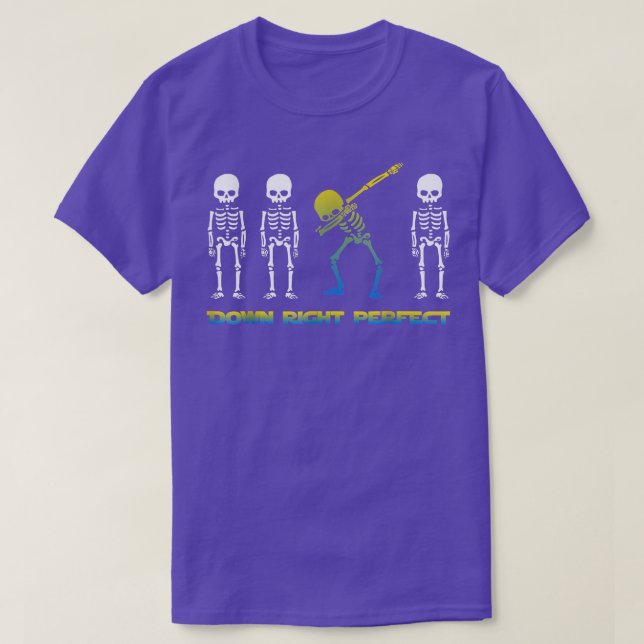 T-shirt Vers Le Bas Droite Parfait Drôle Skeleton Skeleton (Design devant)