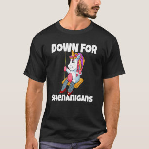 T-shirt Vers Le Bas Pour Shenanigans Unicorn Swinger Vers 
