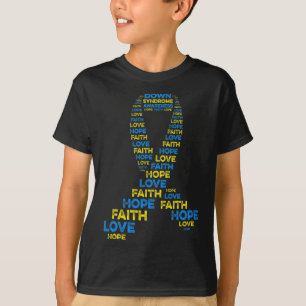 T-shirt Vers le bas Sensibilisation au syndrome Espoir Foi