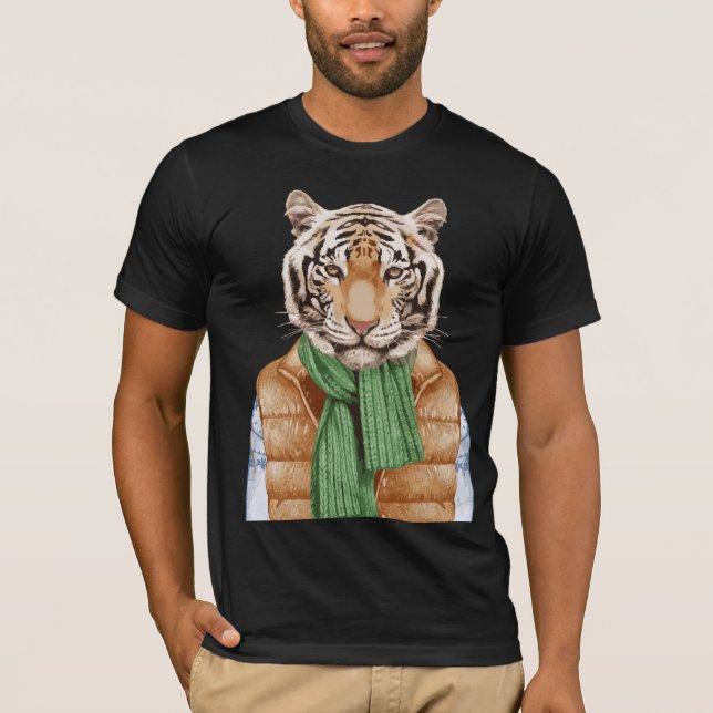 T-shirt Vers le bas tigre de gilet (Devant)