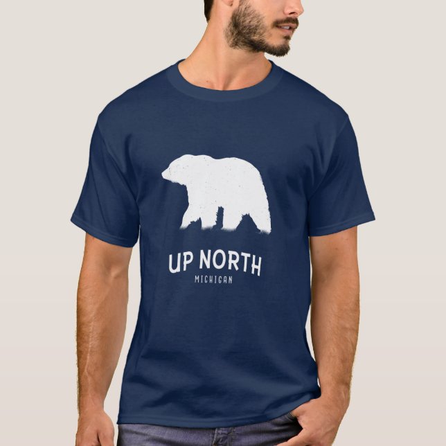 T-shirt Vers le nord de l'ours Michigan (Devant)