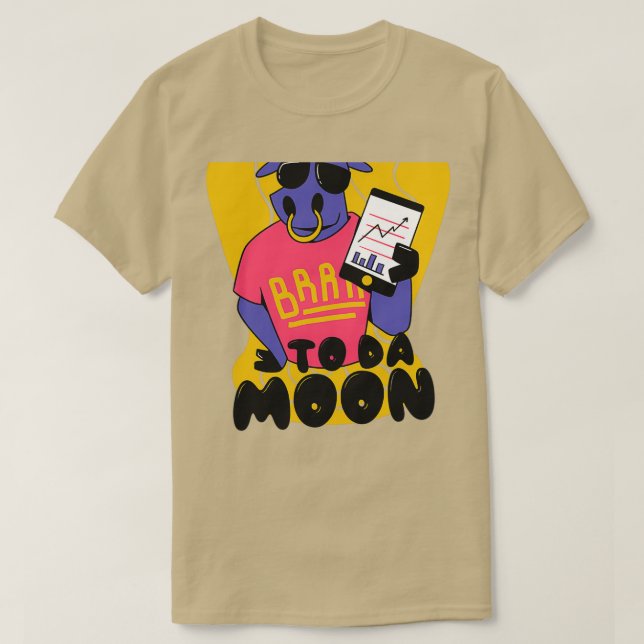 T-shirt Vers un marché de taureaux de lune drôle indice de (Design devant)