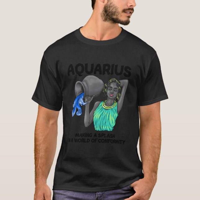 T-shirt Verseau Faisant des Vagues Dans un Monde de Confor (Devant)