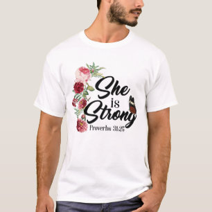 T-shirt Verset Bible Chrétienne Elle Est Proverbes Forts 3