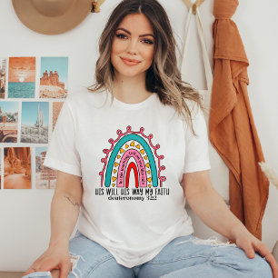 T-shirt verset biblique arc-en-ciel écriture