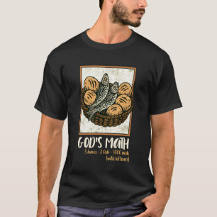 T-shirt Verset biblique chrétien Jésus Poissons et pains d