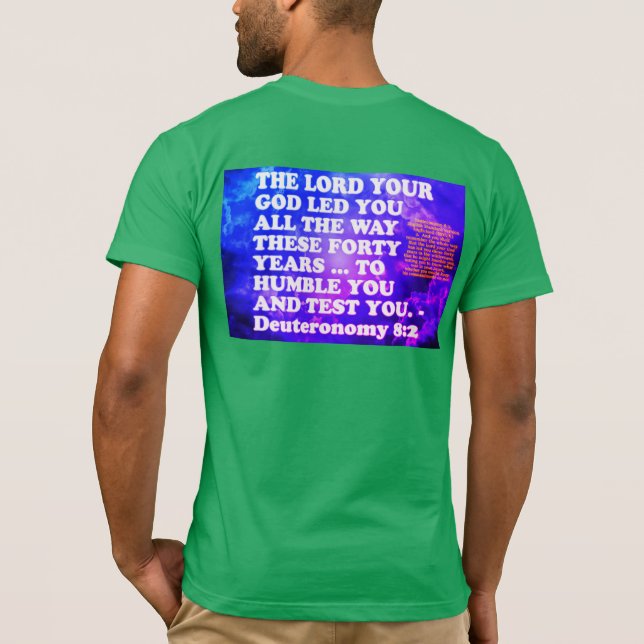 T-shirt verset biblique de Deutéronomie 8:2. (Dos)