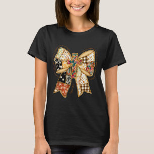 T-shirt Verset chrétien Bible Jésus Coquette Nœud Patchwor