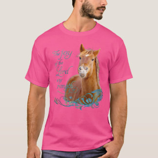 T-shirt Verset de la Bible chrétienne Cheval souriant