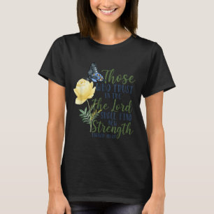 T-shirt Verset de la Bible chrétienne Papillon Rose Fleur 