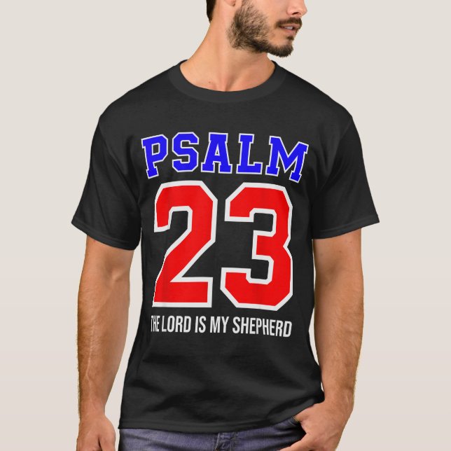 T-shirt Verset de la Bible chrétienne Psaume 23 L'Éternel  (Devant)