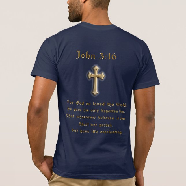 T-shirt Verset de la Bible Jean 3:16 (Dos)