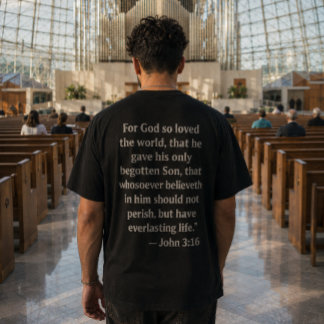 T-Shirt Verset de la Bible Jean 3:16 | Foi Chrétie