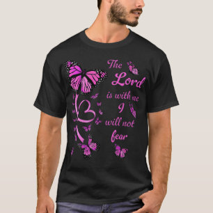 T-shirt Verset de la Bible Psaume 118 6 Papillons roses Le