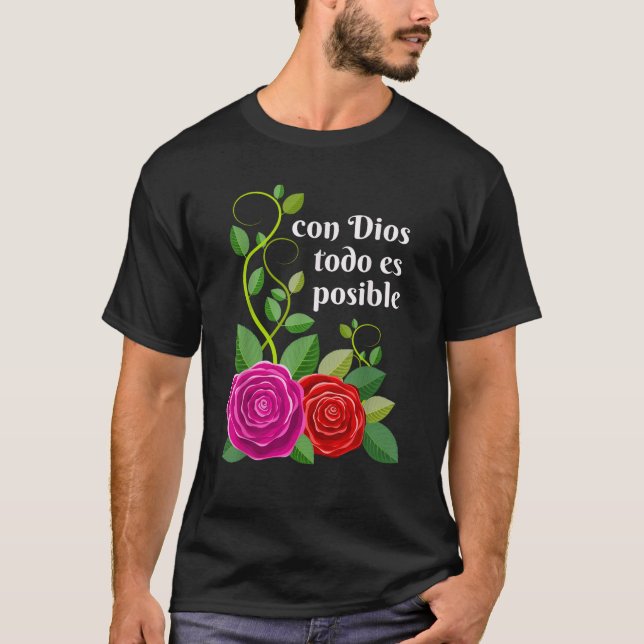 T-shirt Versets de la Bible chrétienne en espagnol Con Dio (Devant)