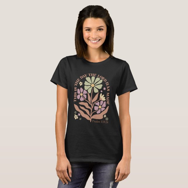 T-shirt Versets de la Bible Fleur sauvage (Devant entier)