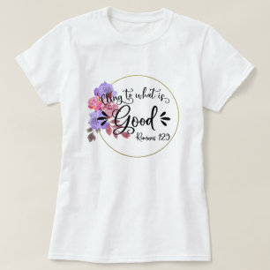 T-shirt Versets de la Bible Inspirationnelle Florale - Rom