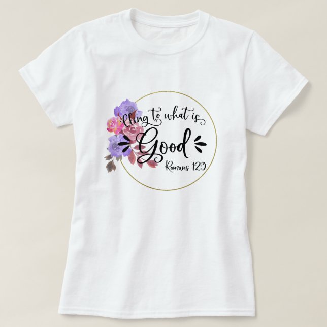 T-shirt Versets de la Bible Inspirationnelle Florale - Rom (Design devant)