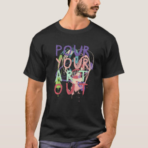 T-shirt Versez votre peinture acrylique en pourrissant l'a