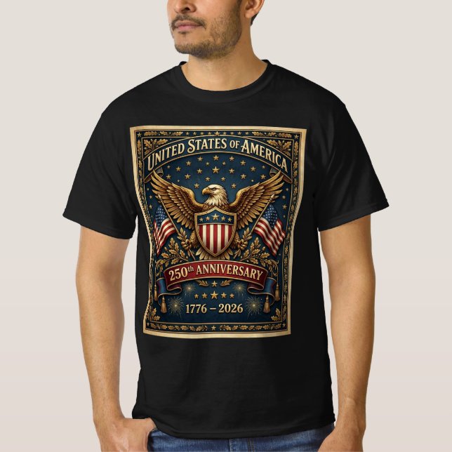 T-shirt Version 1 du 250e anniversaire de l'Amérique (Devant)