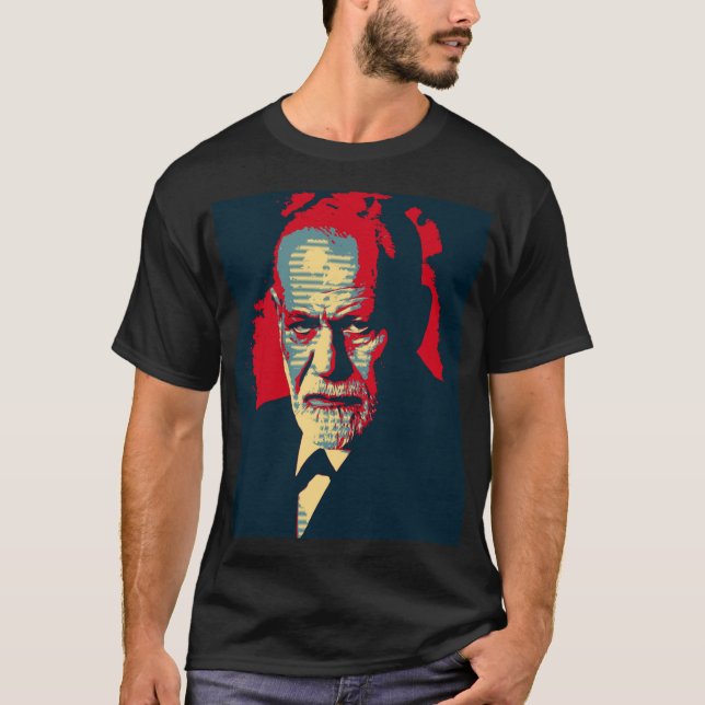 T-shirt Version Pop Art d'un portrait classique de Freud (Devant)