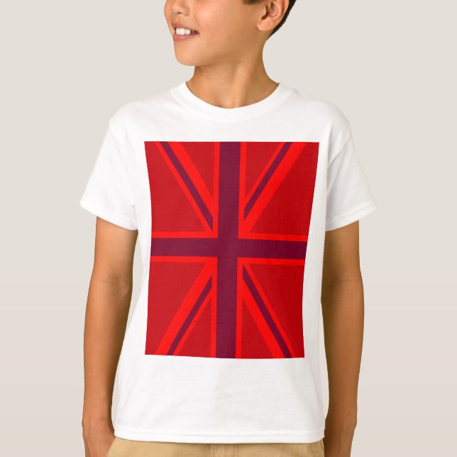 T-shirt Version rouge Décor Union Jack britannique (Devant)