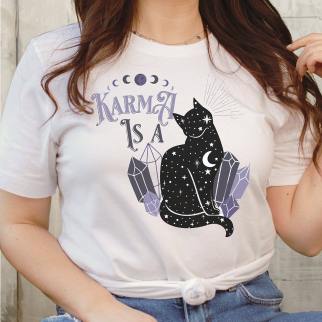 T-shirt VERSIONS Karma est un chat noir cristal céleste (Créateur téléchargé)