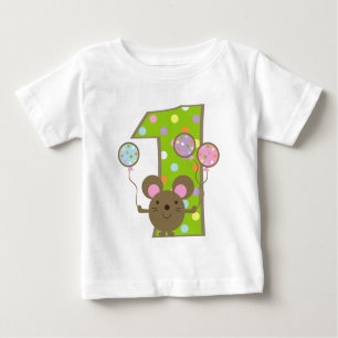 T-shirt vert 1er anniversaire de la Souris de ball