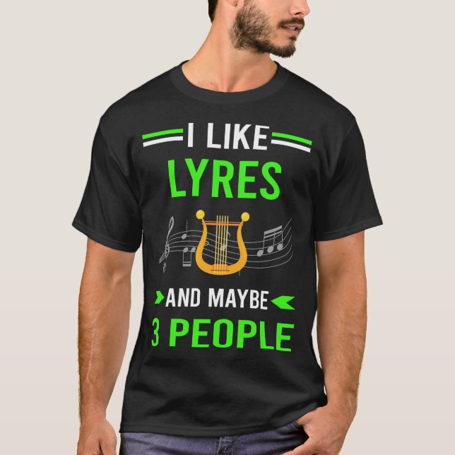 T-shirt Vert 3 personnes Lyre (Devant)