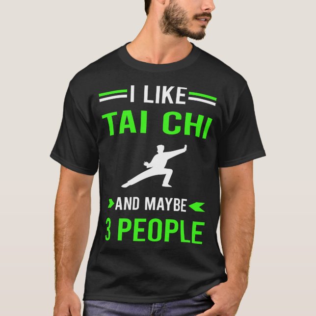 T-shirt Vert 3 personnes Tai Chi (Devant)