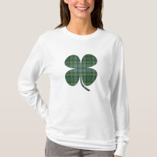 T-shirt vert à carreaux en trèfle