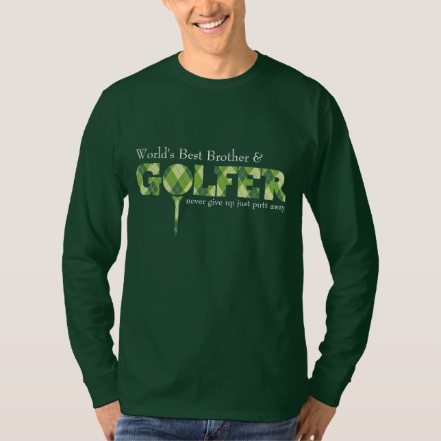 T-shirt vert à motif argyle Brother Golfer tee (Devant)