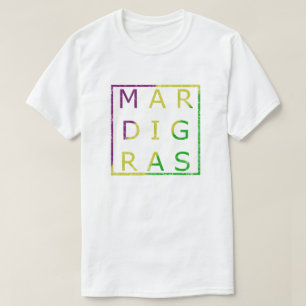 T-shirt Vert affligé par mardi gras, pourpre et pièce en t
