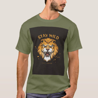 T-shirt vert avec manches courtes et typographie S
