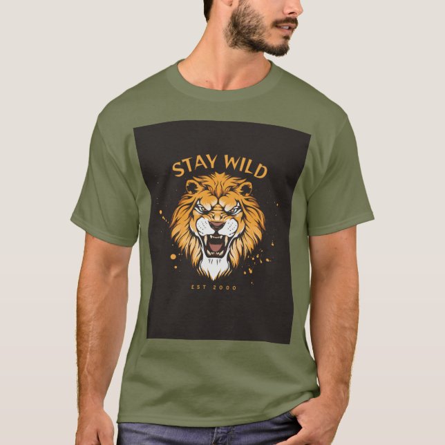 T-shirt vert avec manches courtes et typographie S (Devant)
